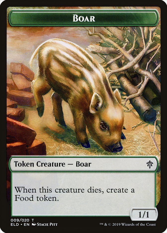 Boar Token [Throne of Eldraine Tokens] | Gear Gaming Bentonville