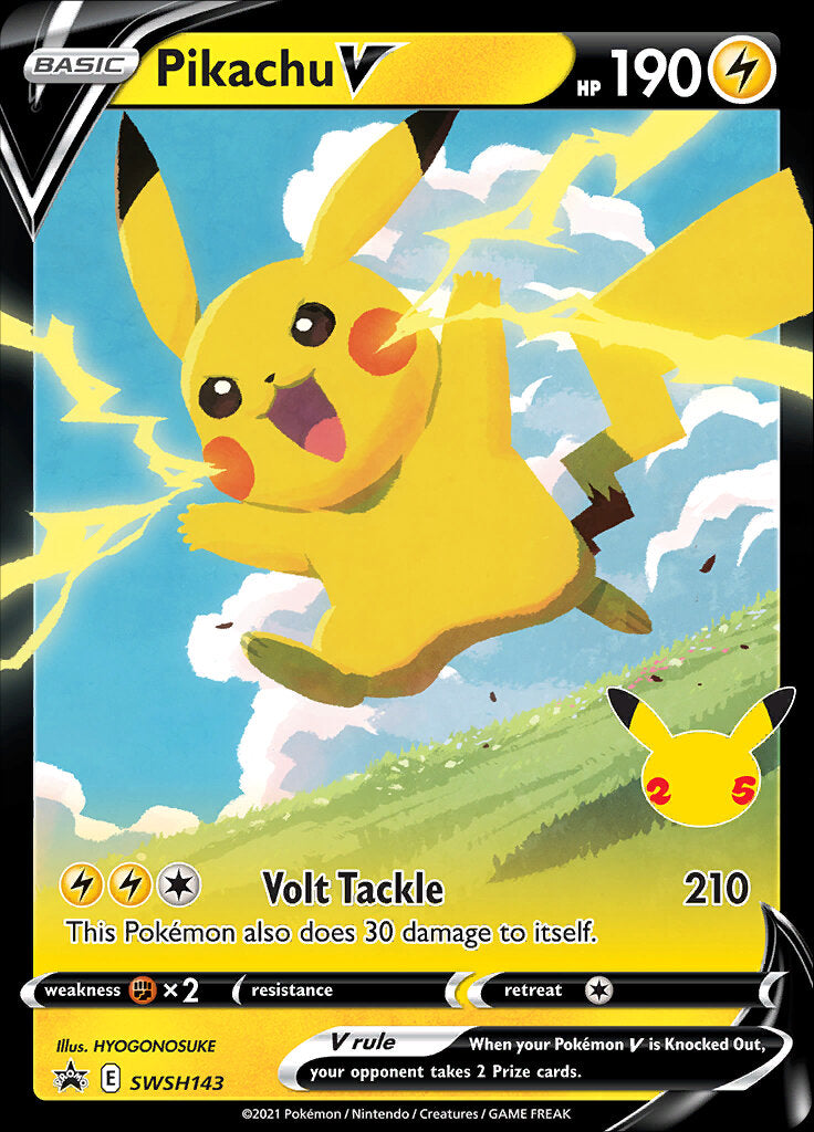Pikachu V (SWSH143) (Celebrations) [Sword & Shield: Black Star Promos] | Gear Gaming Bentonville