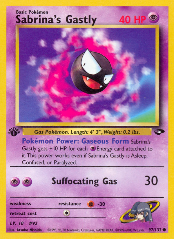 Sabrina's Gastly (97/132) [Gym Challenge 1st Edition] | Gear Gaming Bentonville