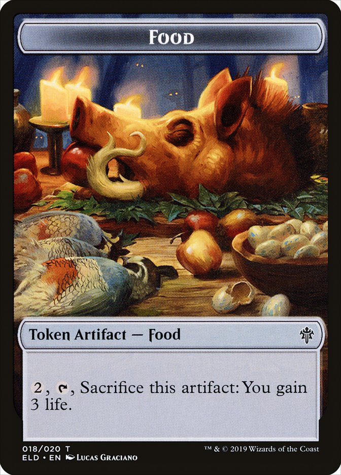 Rat // Food (18) Double-Sided Token [Throne of Eldraine Tokens] | Gear Gaming Bentonville