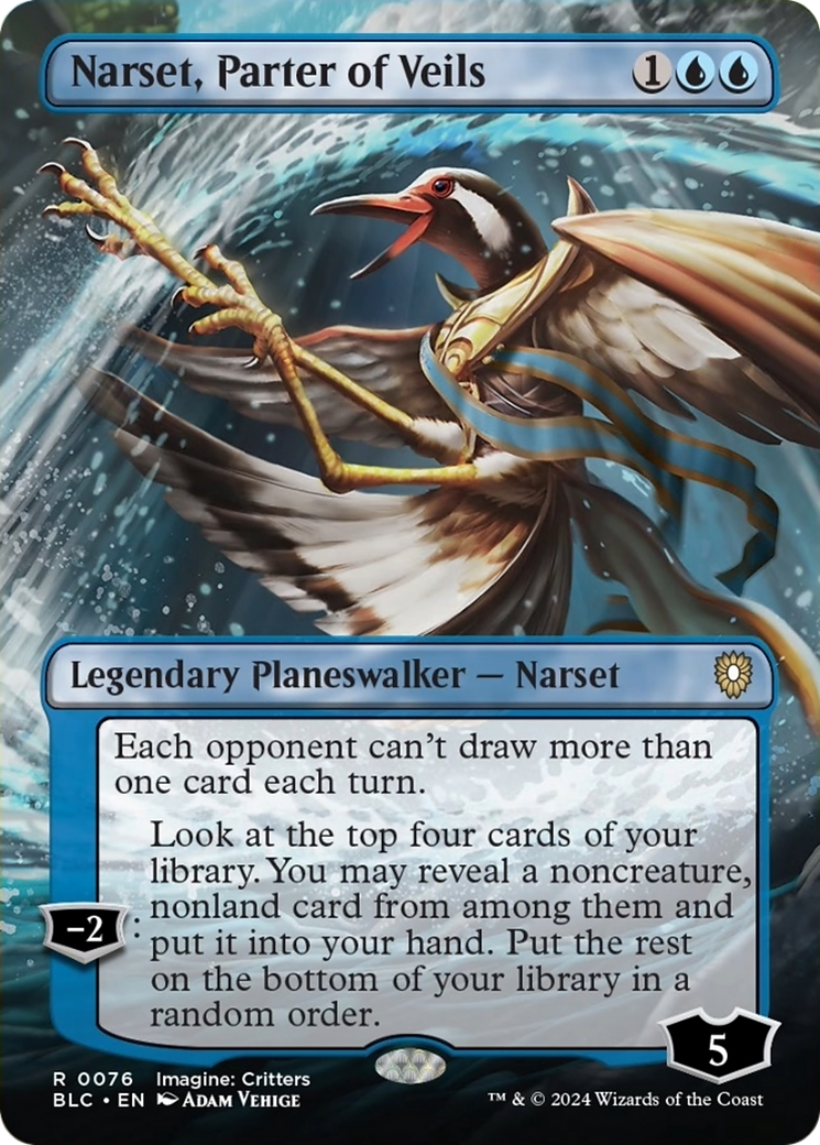 Narset, Parter of Veils (Borderless) [Bloomburrow Commander] | Gear Gaming Bentonville