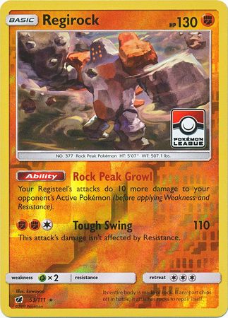 Regirock (53/111) (League Promo) [Sun & Moon: Crimson Invasion] | Gear Gaming Bentonville