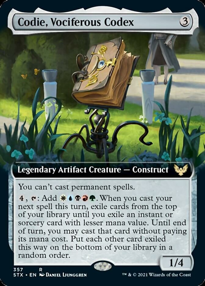 Codie, Vociferous Codex (Extended Art) [Strixhaven: School of Mages] | Gear Gaming Bentonville
