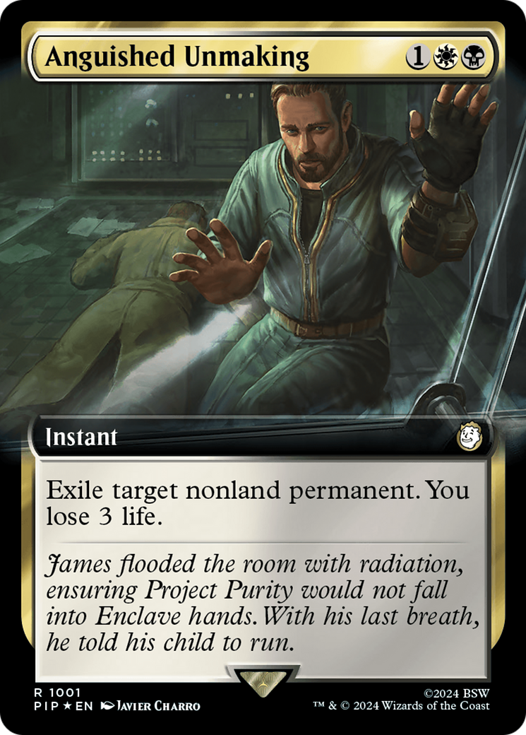 Anguished Unmaking (Extended Art) (Surge Foil) [Fallout] | Gear Gaming Bentonville