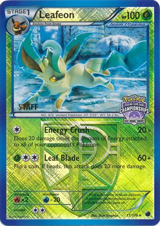 Leafeon (11/116) (States Championship Promo Staff) [Black & White: Plasma Freeze] | Gear Gaming Bentonville
