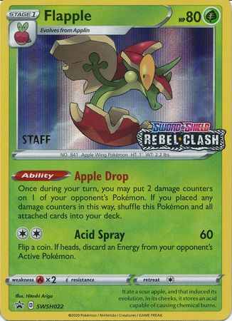 Flapple (SWSH022) (Staff Prerelease Promo) [Sword & Shield: Black Star Promos] | Gear Gaming Bentonville