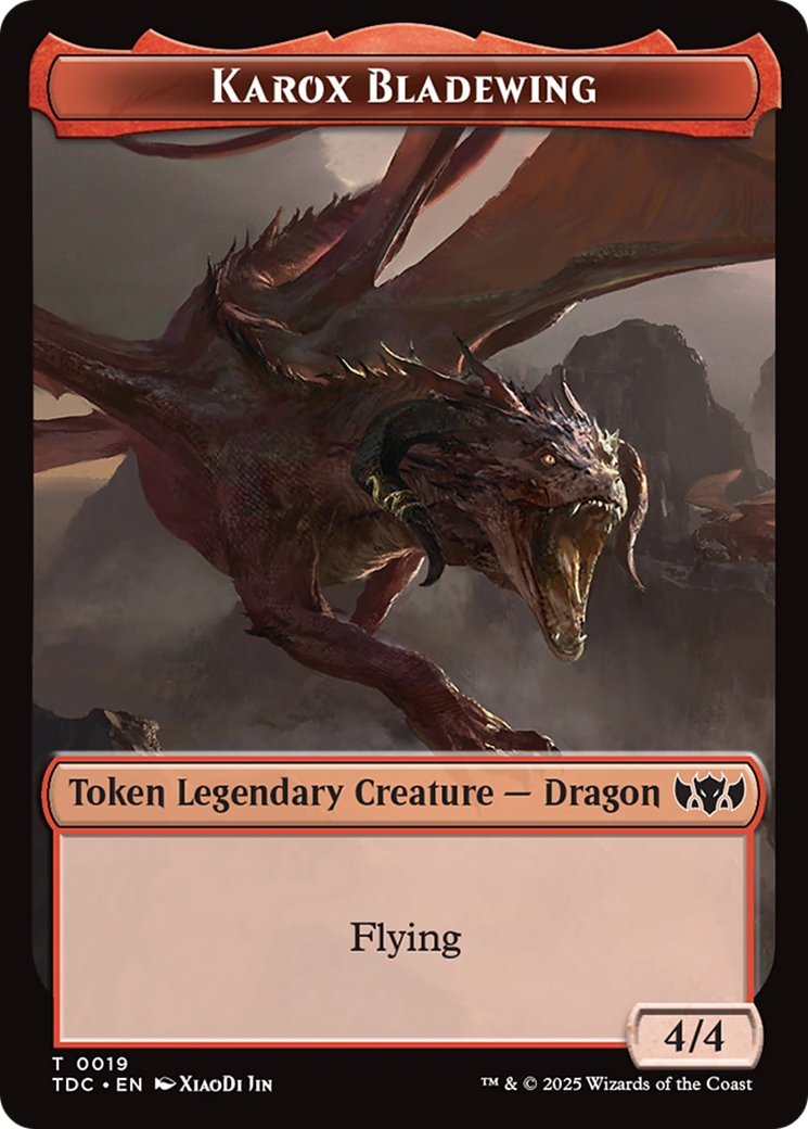 Karox Bladewing // Copy Double-Sided Token [Tarkir: Dragonstorm Commander Tokens] | Gear Gaming Bentonville