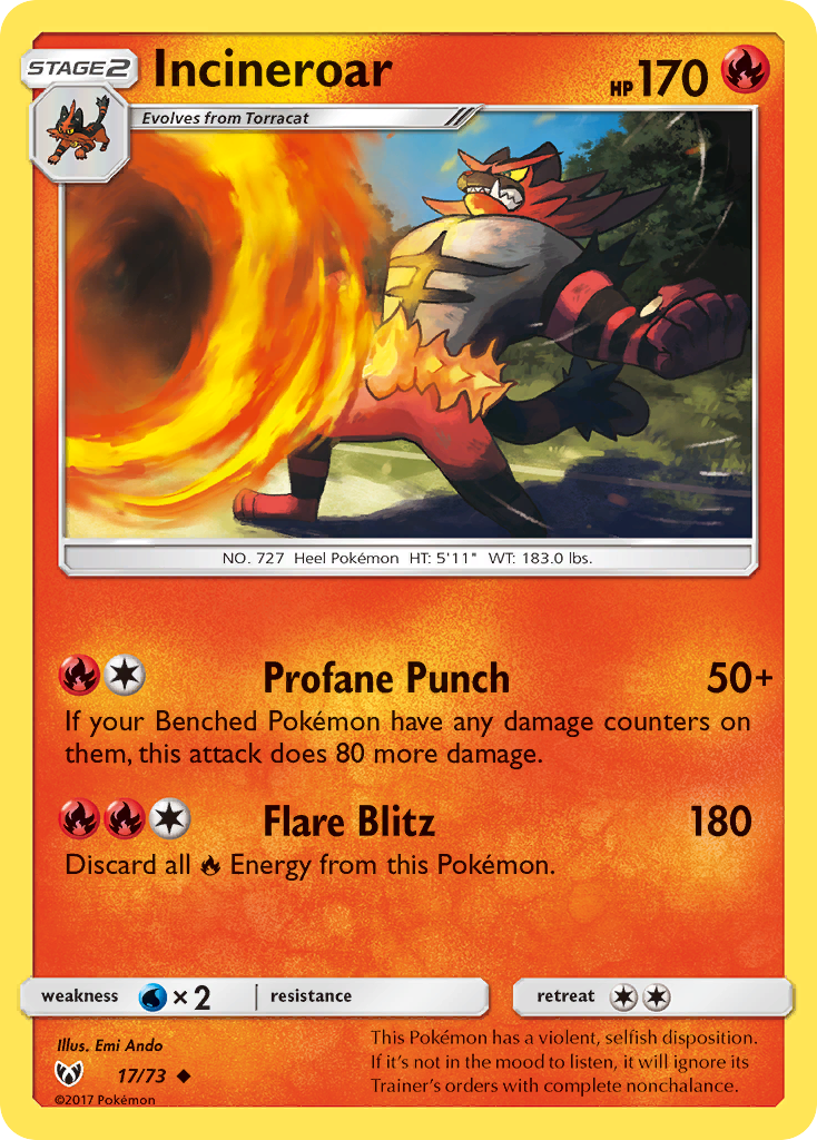 Incineroar (17/73) [Sun & Moon: Shining Legends] | Gear Gaming Bentonville