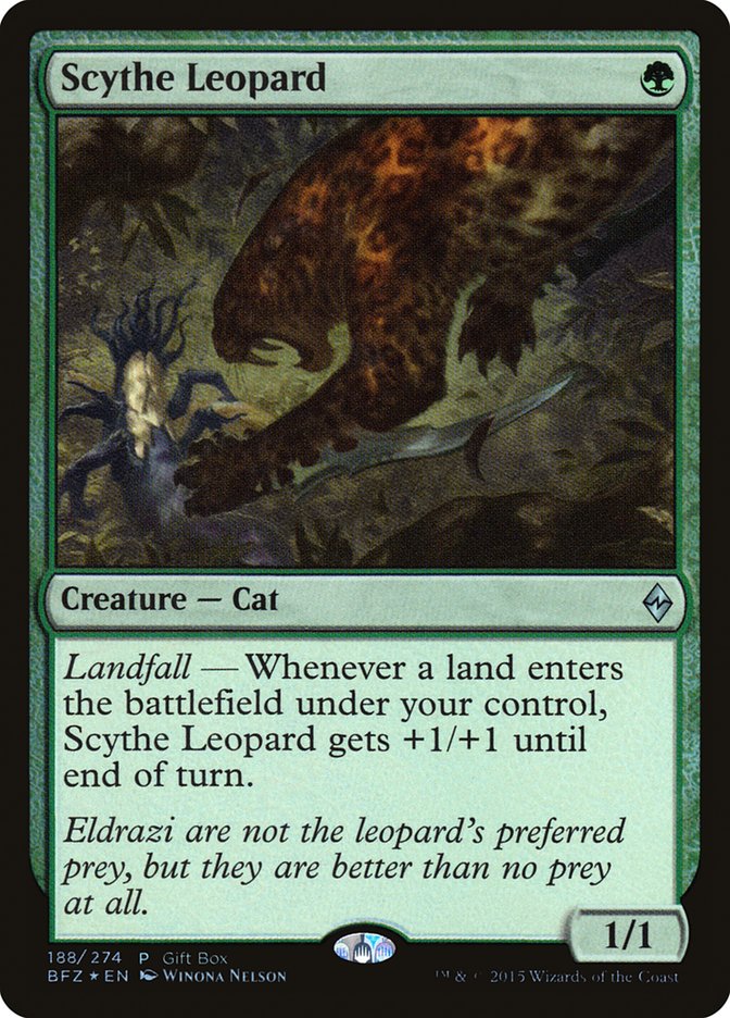 Scythe Leopard (Gift Box) [Battle for Zendikar Promos] | Gear Gaming Bentonville