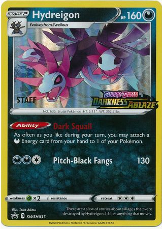 Hydreigon (SWSH037) (Staff Prerelease Promo) [Sword & Shield: Black Star Promos] | Gear Gaming Bentonville