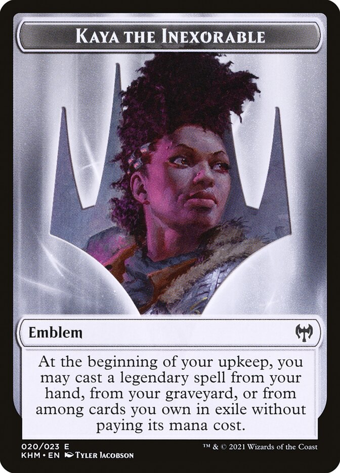 Human Warrior // Kaya, the Inexorable Emblem Double-Sided Token [Kaldheim Tokens] | Gear Gaming Bentonville