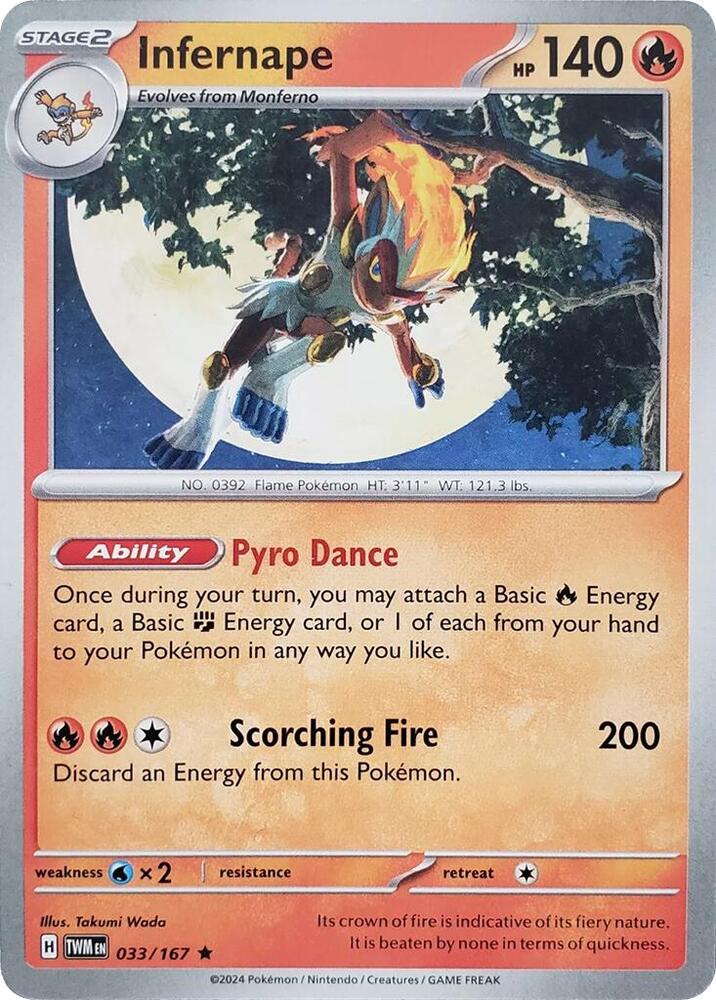 Infernape (033/167) (Theme Deck Exclusive) [Scarlet & Violet: Twilight Masquerade] | Gear Gaming Bentonville