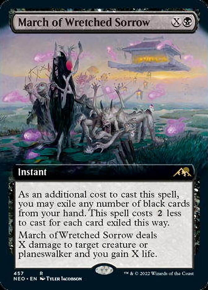 March of Wretched Sorrow (Extended Art) [Kamigawa: Neon Dynasty] | Gear Gaming Bentonville