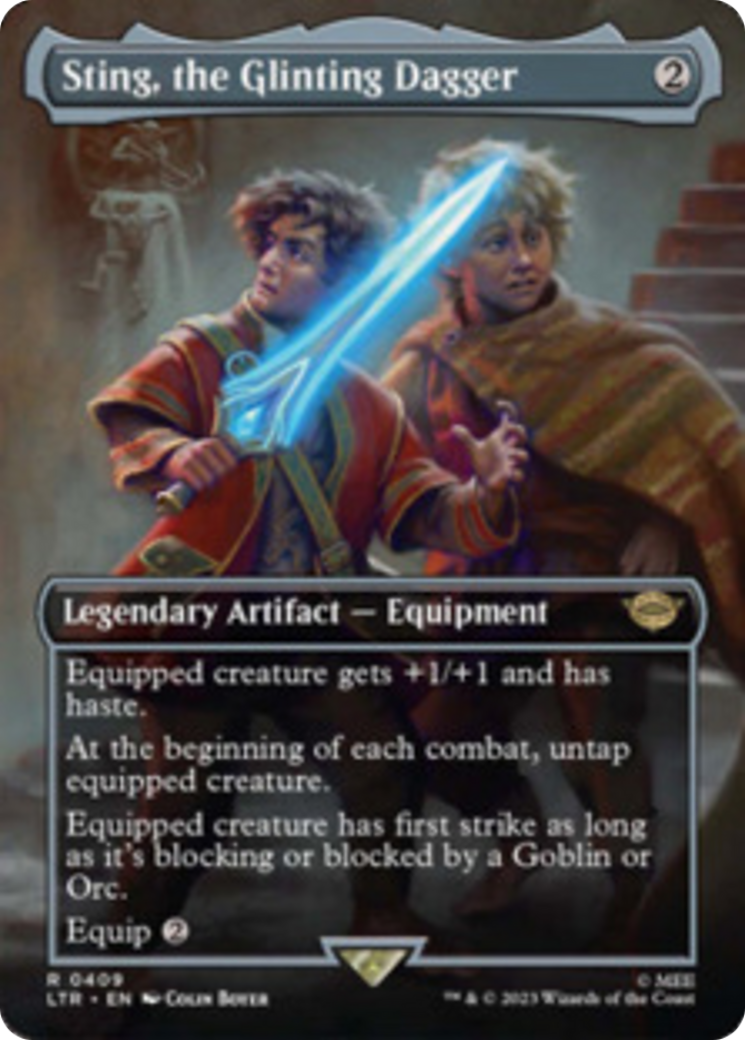 Sting, the Glinting Dagger (Borderless Alternate Art) [The Lord of the Rings: Tales of Middle-Earth] | Gear Gaming Bentonville