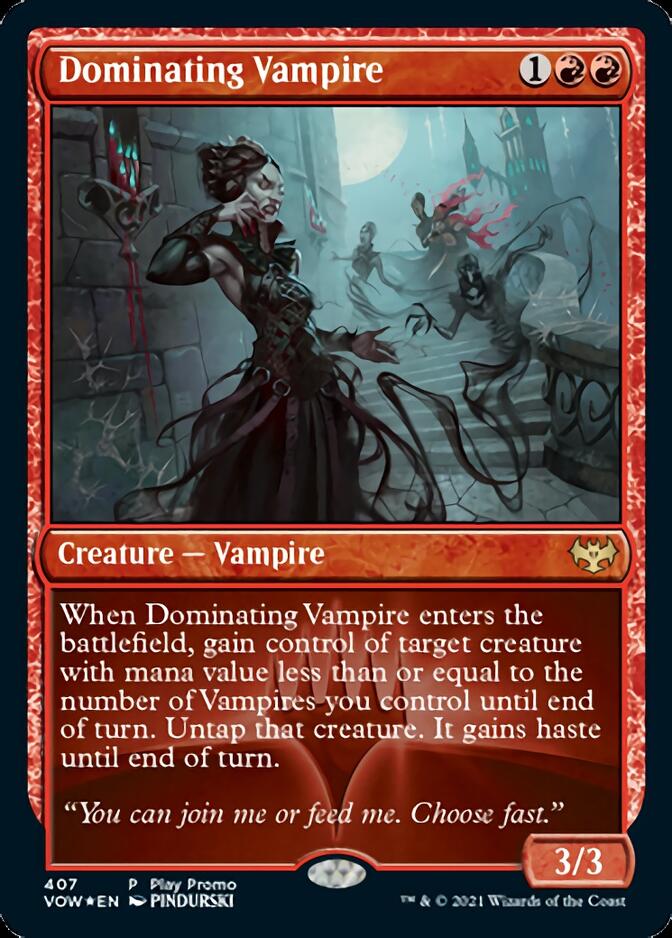 Dominating Vampire (Play Promo) [Innistrad: Crimson Vow Promos] | Gear Gaming Bentonville