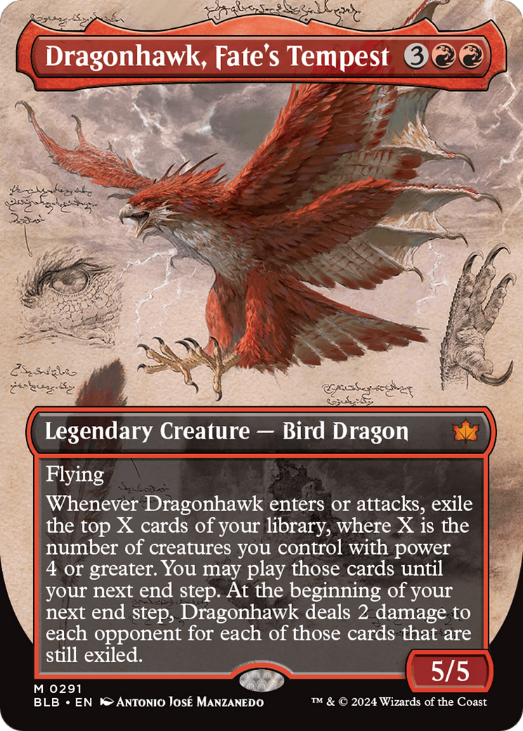 Dragonhawk, Fate's Tempest (Borderless) [Bloomburrow] | Gear Gaming Bentonville