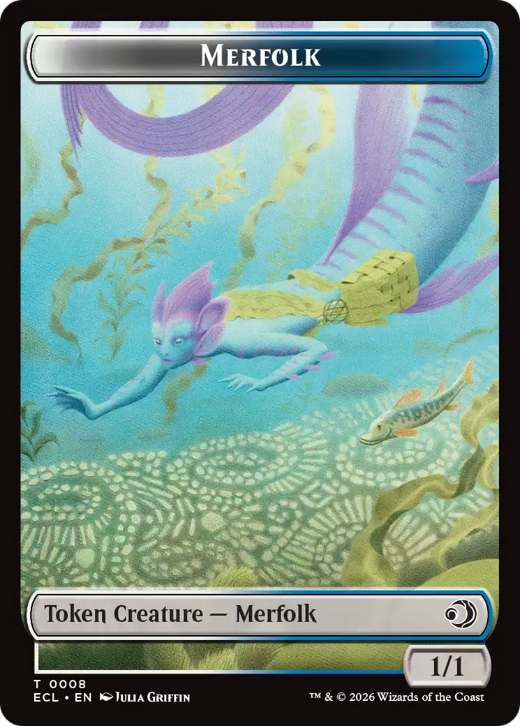 Merfolk // Worm Double-Sided Token [Lorwyn Eclipsed Tokens] | Gear Gaming Bentonville