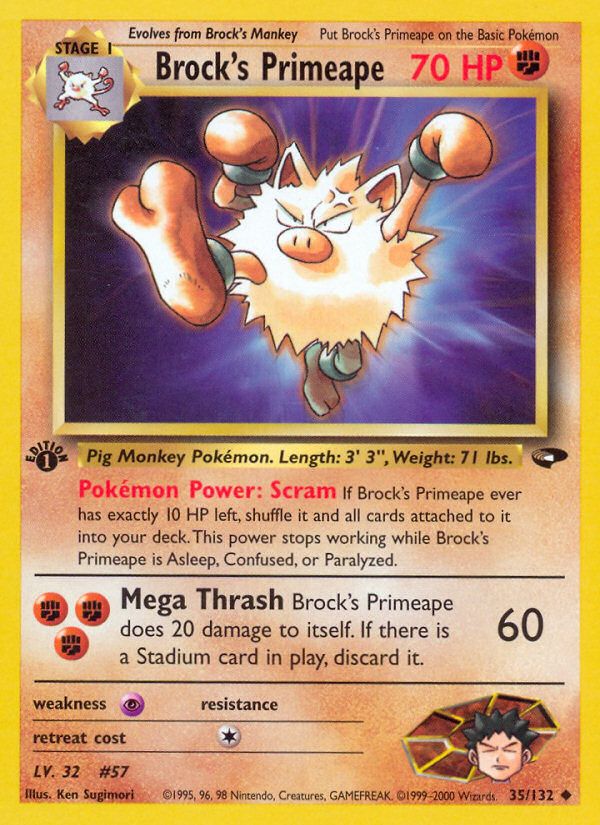 Brock's Primeape (35/132) [Gym Challenge 1st Edition] | Gear Gaming Bentonville
