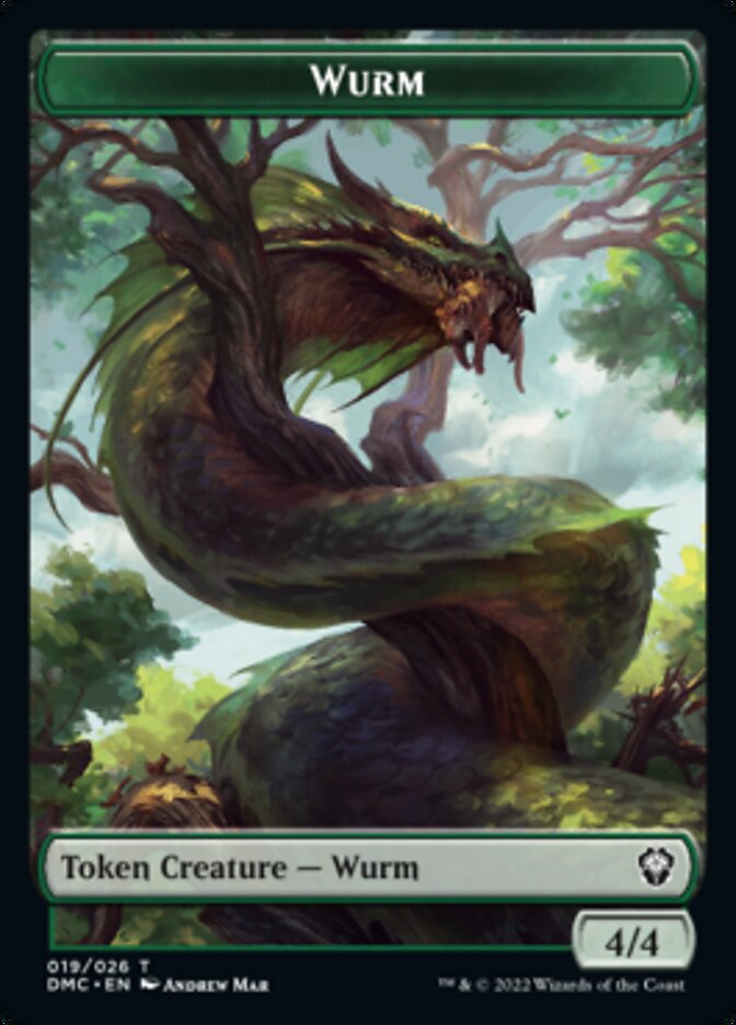 Bird (002) // Wurm Double-Sided Token [Dominaria United Tokens] | Gear Gaming Bentonville