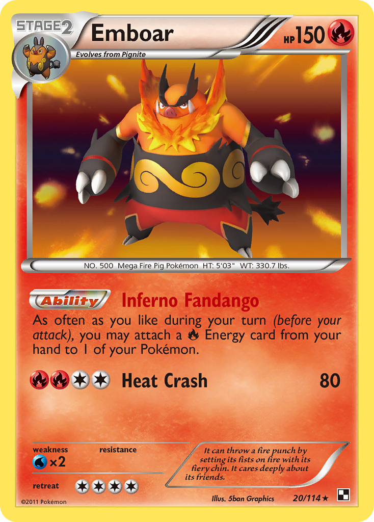 Emboar (20/114) [Black & White: Base Set] | Gear Gaming Bentonville
