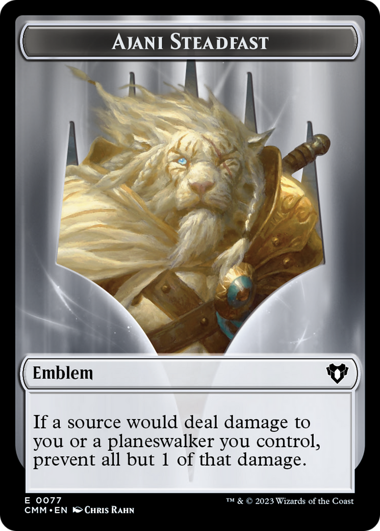 Ajani Steadfast Emblem // Wizard Double-Sided Token [Commander Masters Tokens] | Gear Gaming Bentonville