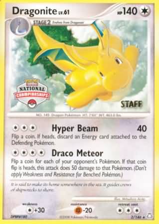 Dragonite (2/146) (National Championship Staff) [Diamond & Pearl: Legends Awakened] | Gear Gaming Bentonville