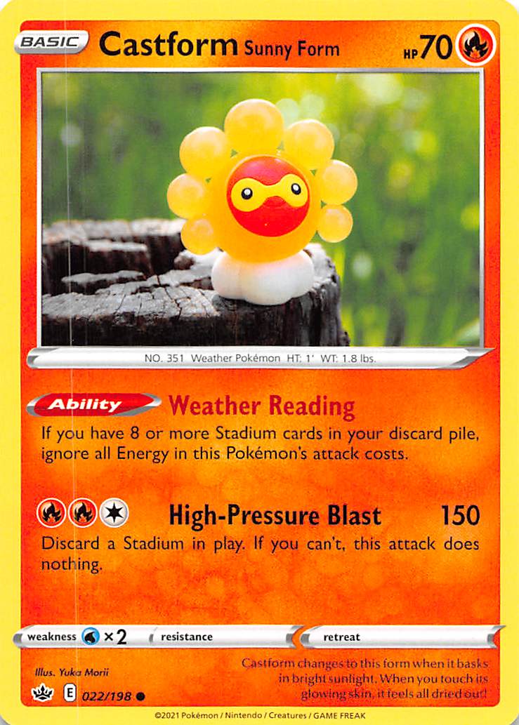 Castform Sunny Form (022/198) [Sword & Shield: Chilling Reign] | Gear Gaming Bentonville