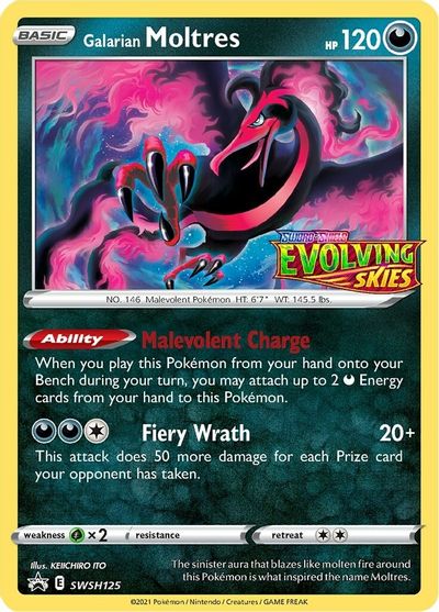 Galarian Moltres (SWSH125) (Prerelease Promo) [Sword & Shield: Black Star Promos] | Gear Gaming Bentonville