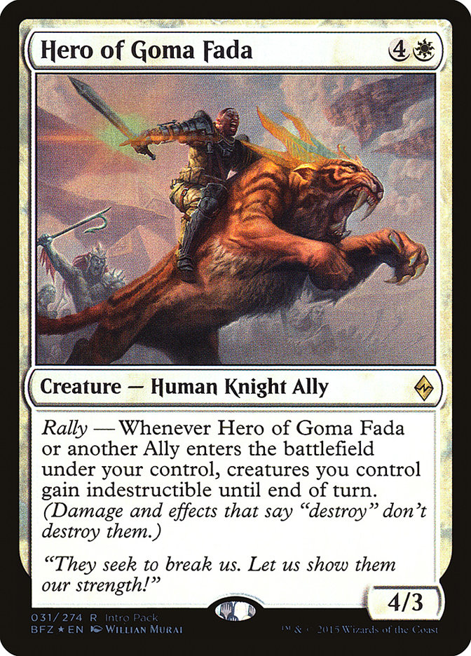 Hero of Goma Fada (Intro Pack) [Battle for Zendikar Promos] | Gear Gaming Bentonville