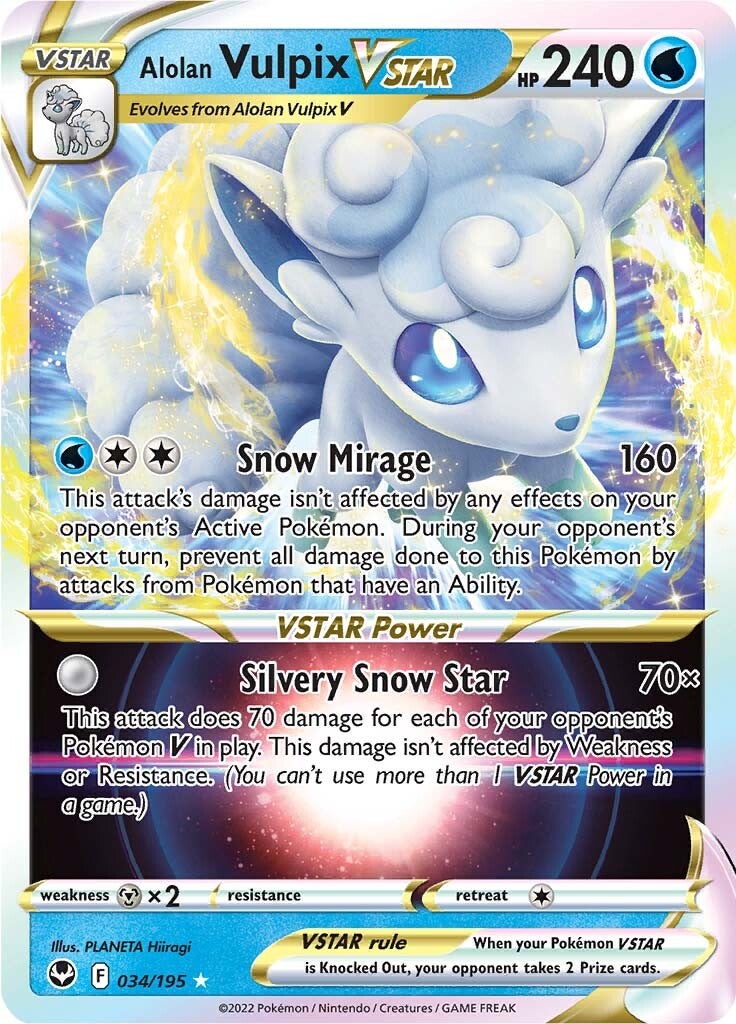 Alolan Vulpix VSTAR (034/195) [Sword & Shield: Silver Tempest] | Gear Gaming Bentonville