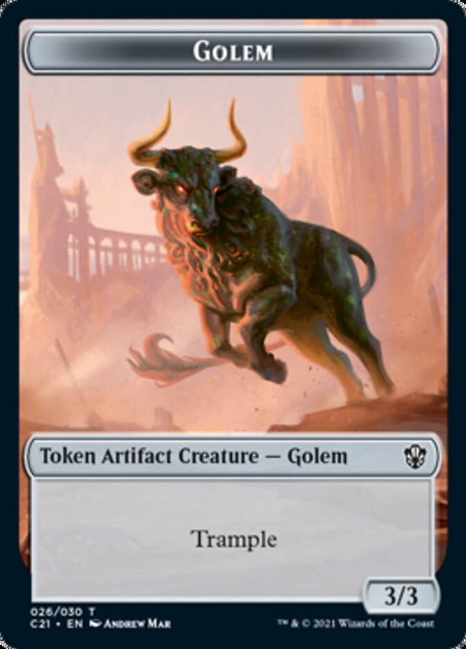 Golem (026) // Thopter Double-Sided Token [Commander 2021 Tokens] | Gear Gaming Bentonville