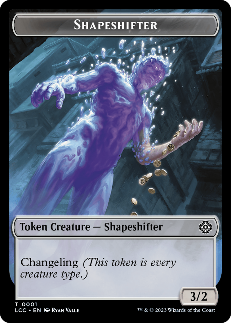 Salamander Warrior // Shapeshifter Double-Sided Token [The Lost Caverns of Ixalan Commander Tokens] | Gear Gaming Bentonville