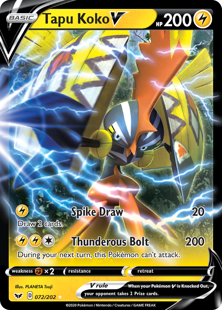 Tapu Koko V (072/202) [Sword & Shield: Base Set] | Gear Gaming Bentonville