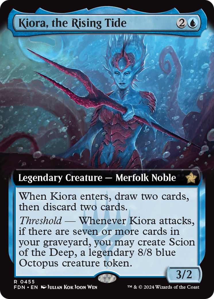 Kiora, the Rising Tide (Extended Art) [Foundations] | Gear Gaming Bentonville