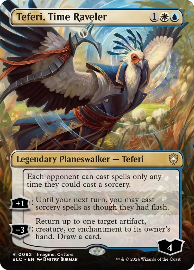 Teferi, Time Raveler (Borderless) [Bloomburrow Commander] | Gear Gaming Bentonville