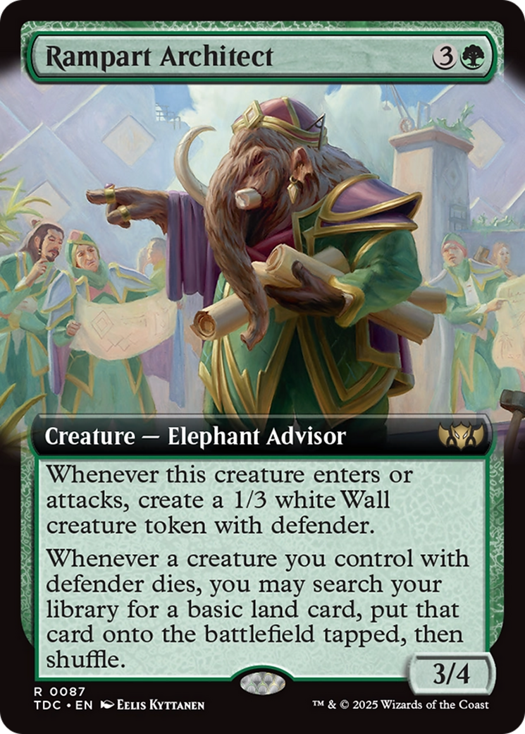 Rampart Architect (Extended Art) [Tarkir: Dragonstorm Commander] | Gear Gaming Bentonville