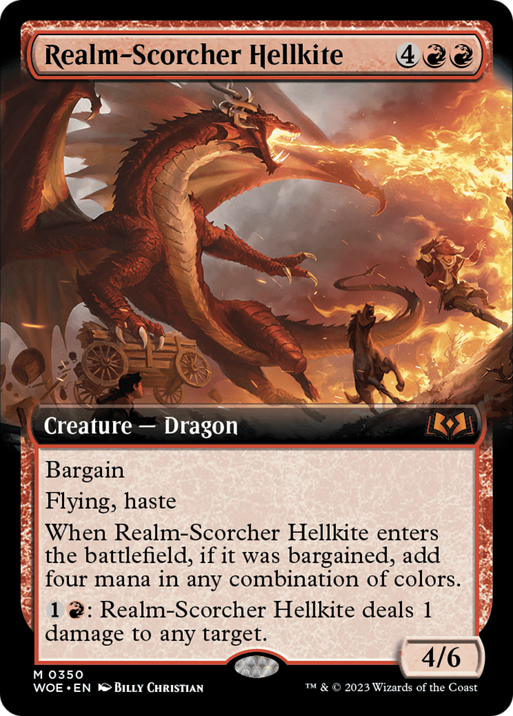 Realm-Scorcher Hellkite (Extended Art) [Wilds of Eldraine] | Gear Gaming Bentonville