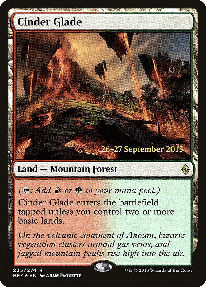 Cinder Glade [Battle for Zendikar Prerelease Promos] | Gear Gaming Bentonville