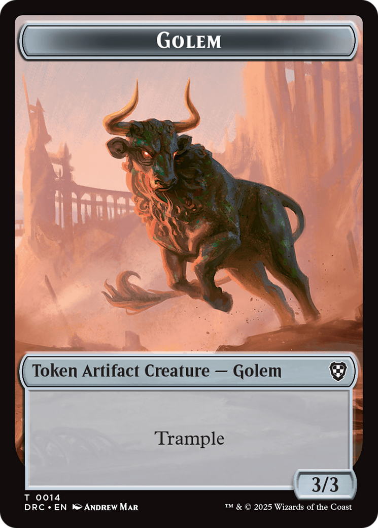Golem (0014) // Golem (0015) Double-Sided Token [Aetherdrift Commander Tokens] | Gear Gaming Bentonville