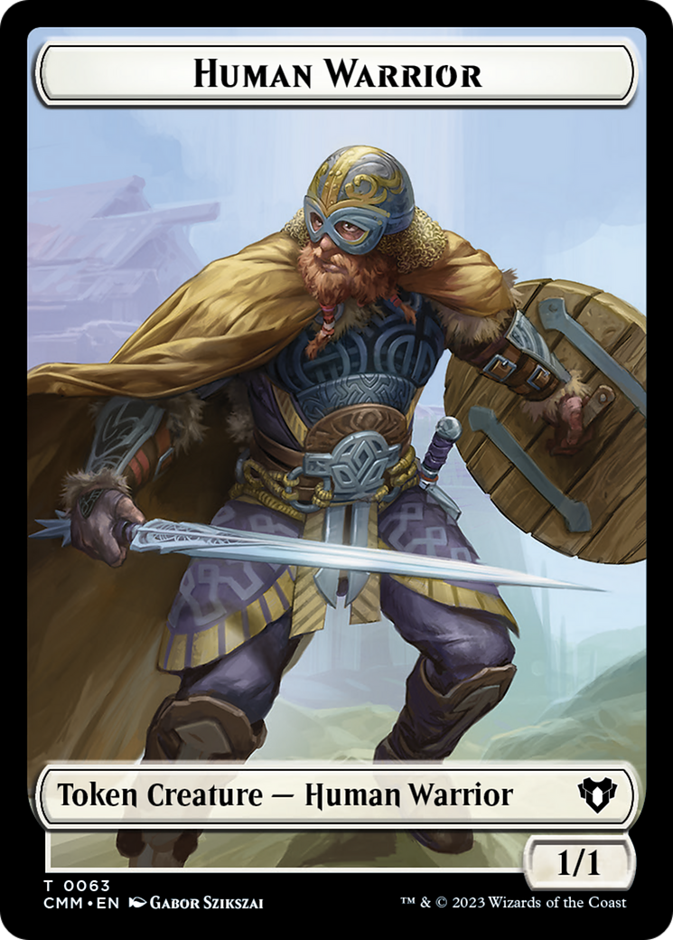 Human Warrior // Zombie Army Double-Sided Token [Commander Masters Tokens] | Gear Gaming Bentonville