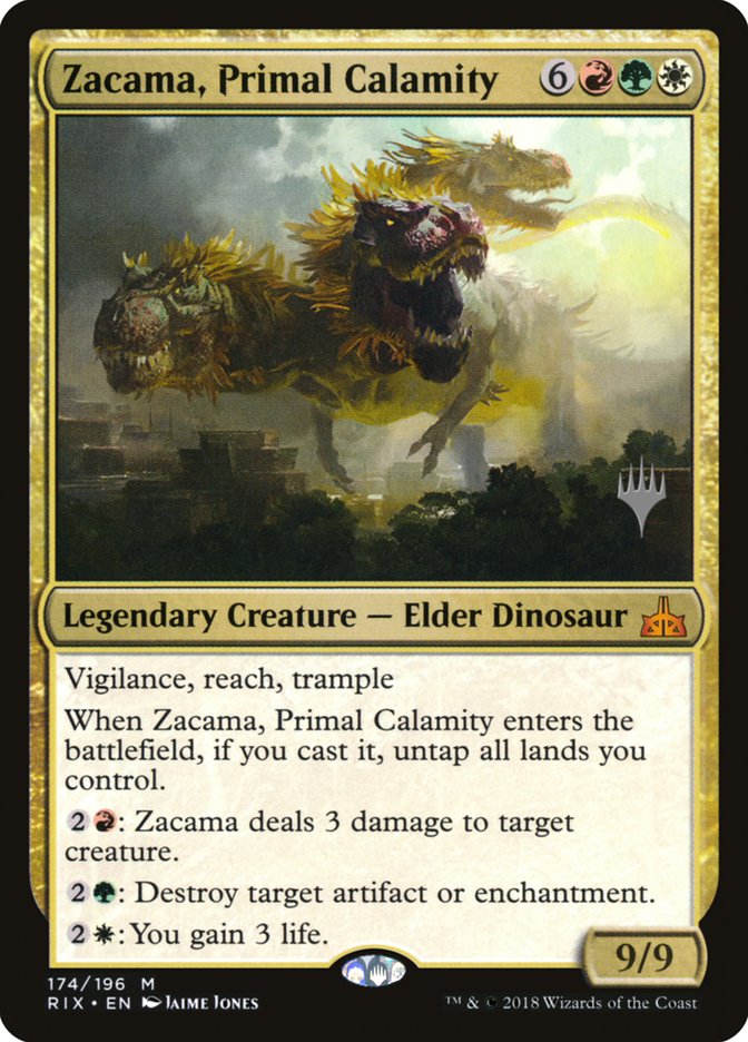 Zacama, Primal Calamity (Promo Pack) [Rivals of Ixalan Promos] | Gear Gaming Bentonville