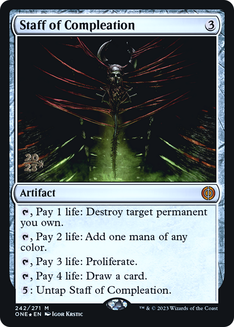 Staff of Compleation [Phyrexia: All Will Be One Prerelease Promos] | Gear Gaming Bentonville
