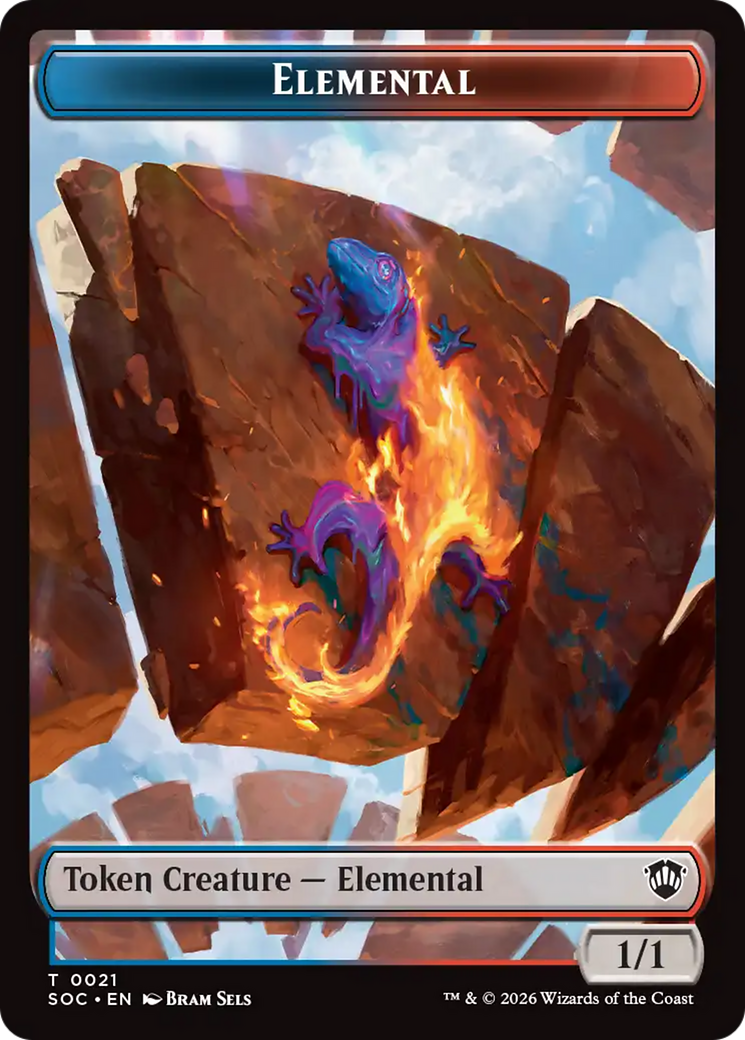 Elemental (0021) // Phyrexian Myr Double-Sided Token [Secrets of Strixhaven Commander Tokens] | Gear Gaming Bentonville