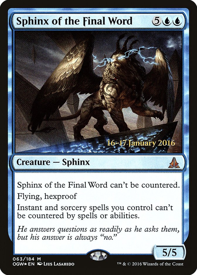 Sphinx of the Final Word [Oath of the Gatewatch Prerelease Promos] | Gear Gaming Bentonville