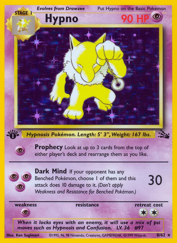 Hypno (8/62) [Fossil 1st Edition] | Gear Gaming Bentonville