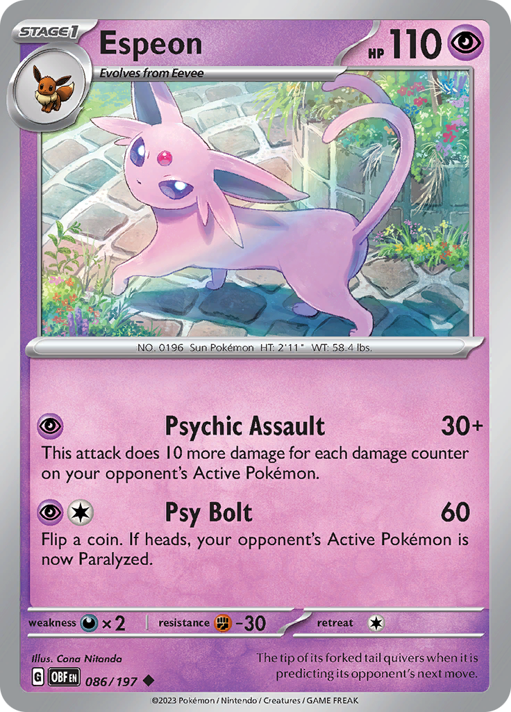 Espeon (086/197) [Scarlet & Violet: Obsidian Flames] | Gear Gaming Bentonville