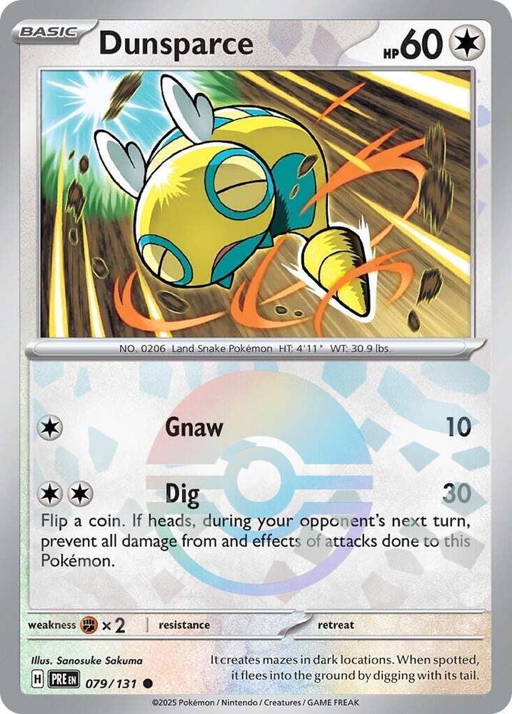 Dunsparce (079/131) (Poke Ball Pattern) [Scarlet & Violet: Prismatic Evolutions] | Gear Gaming Bentonville