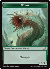 Wurm (0019) // Manifest Double-Sided Token [Duskmourn: House of Horror Commander Tokens] | Gear Gaming Bentonville