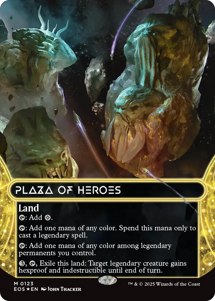 Plaza of Heroes (0123) (Borderless) (Galaxy Foil) [Edge of Eternities: Stellar Sights] | Gear Gaming Bentonville