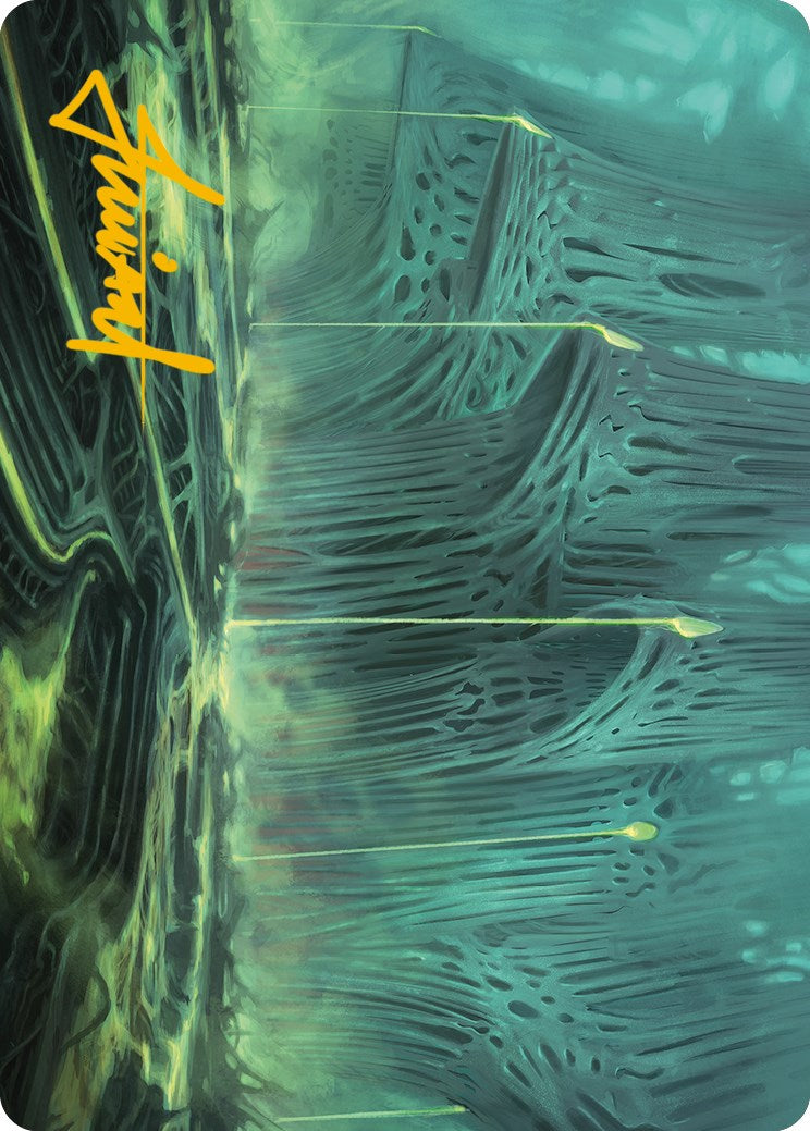Swamp Art Card (Gold-Stamped Signature) [Phyrexia: All Will Be One Art Series] | Gear Gaming Bentonville